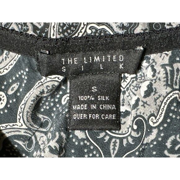 Vintage The Limited SILK Black Gray Paisley Knee Length Skirt Size Small - Picture 3 of 3